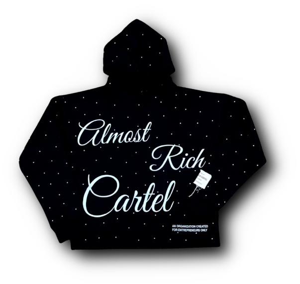 Almost Rich Black Rhinestone Hoodie (Limited Availability)