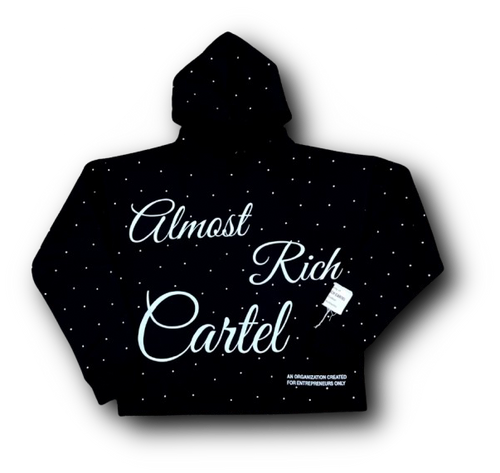 Almost Rich Black Rhinestone Hoodie (Limited Availability)